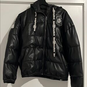 Black Disney Parks Walt Disney World Puffer Jacket w/ Hood SIZE L
